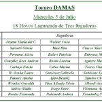 Horarios Damas Mierc. 05-07-17