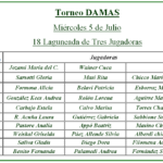 Horarios Damas Mierc. 05-07-17