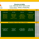HORARIOS MIERCOLES 25-04-18