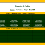 HORARIOS JUEVES 17 DE MAYO