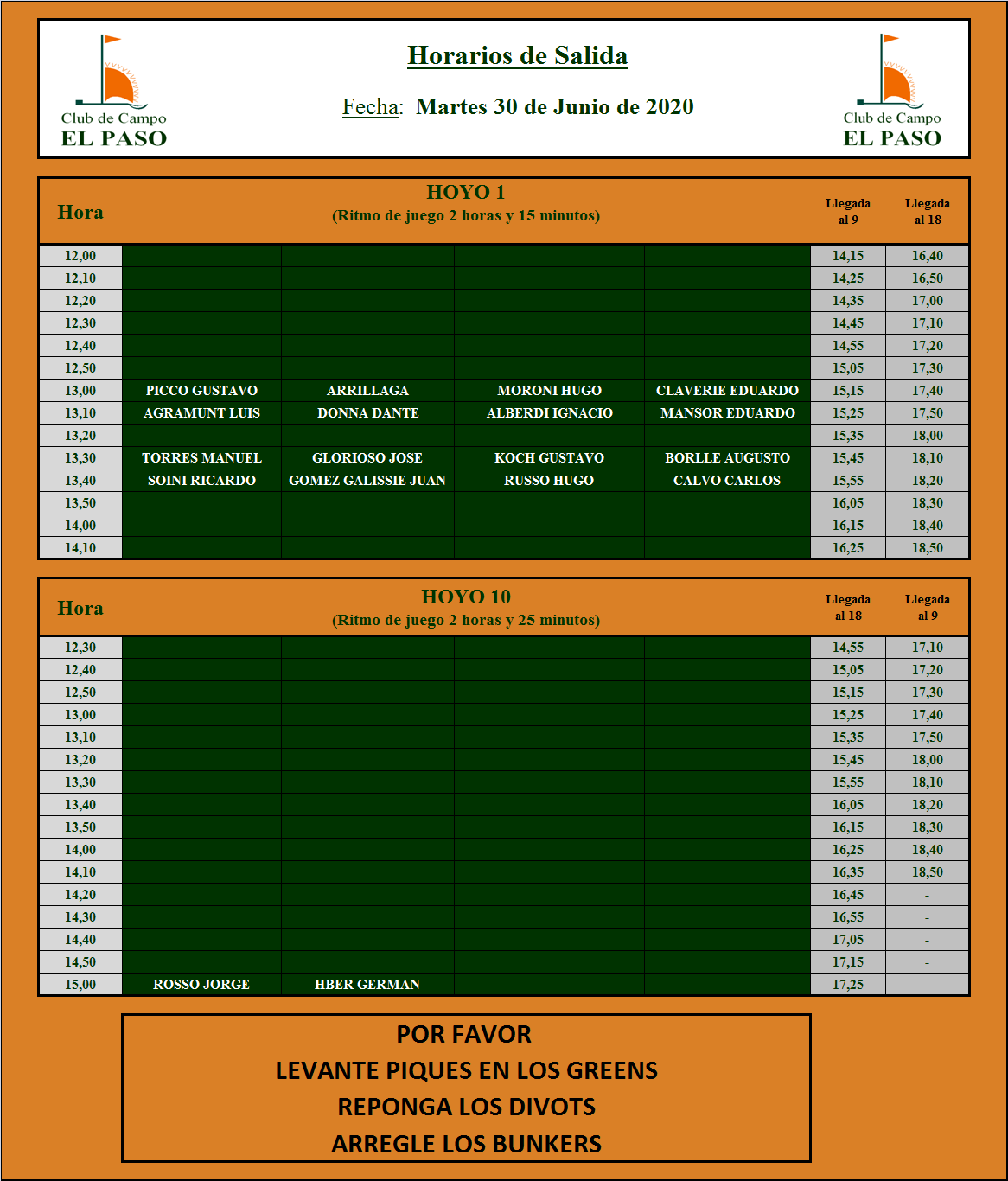 horarios-martes-30-de-junio-club-de-campo-el-paso