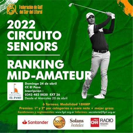 2º TORNEO – RANKING MID AMATEUR | Club de Campo El Paso